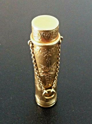 Rare ANTIQUE Solid 14k GOLD Lipstick Holder Case Tube 18.  54 grams Nr 2