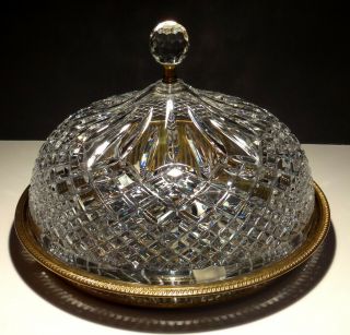Rare Large Vintage Waterford Crystal Flush Mount 15 " Ceiling Light Fixture