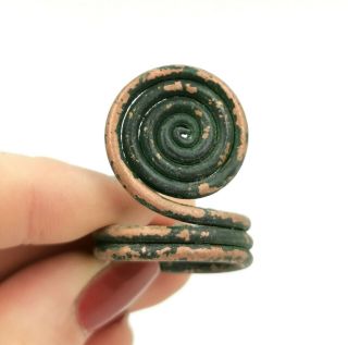 Bronze Age Ca.  600 Bc Spectacle Bronze Ring - Wearable - Rare - R 345