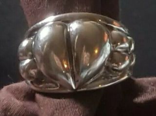 Estate Vintage Wide Barry Kieselstein Cord Sterling Silver Puffy Heart Ring Sz 8