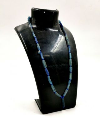 Roman Ca,  100 Ad Bronze Blue Glass Beaded Necklace - Rare - R342