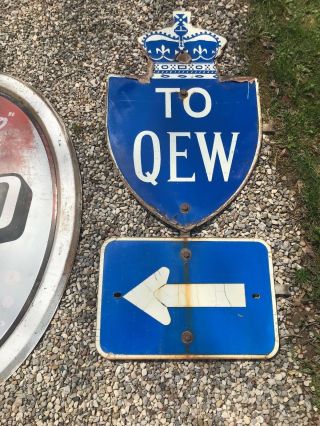 RARE VINTAGE SIGN TO QEW queen elizabeth way Toronto Ontario Canada 2
