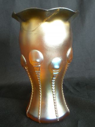 Antique Signed LC Tiffany Gold Favrile Iridescent Tendrils Vase,  Repaired 5