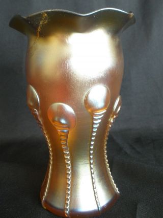 Antique Signed LC Tiffany Gold Favrile Iridescent Tendrils Vase,  Repaired 6