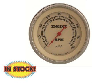 Classic Instruments Vt80slf - Vintage 3 - 3/8 " 8000 Rpm Tachometer Gauge - Slf