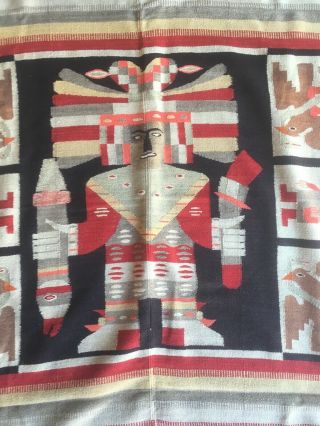 Old Antique Mexican Hand - Woven Textile -