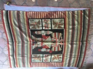 Old antique Mexican hand - woven textile - 6