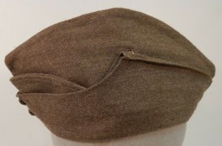 Wwii / Ww2 British Army Enlisted Soldier’s Overseas Cap,  Olive Drab Wool,