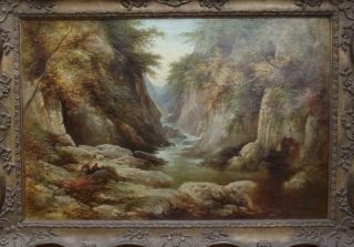 Large George Goodman Antique 19th Century British Romantic Highland Landscape