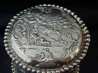 Rare Solid Silver Antique 19th Century Dutch Box / Dressing Table Pot,  Victorian 6