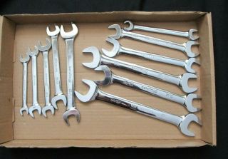 Vintage Snap On Tools 11 Piece Sae Double Open End Wrench Set
