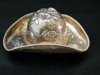 Rare Novelty Solid Silver Antique 19th Century Snuff Box Tricorn Hat,  Victorian 4