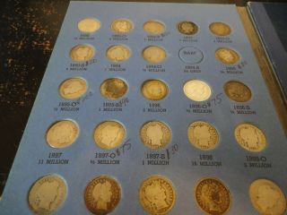 1892 - 1916 barber dime set 74 dimes only missing one rare coin 1894s 2