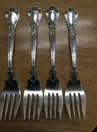 6 Pc GORHAM CHANTILLY 225 gm STERLING SILVER Salad Fork No Mono 3