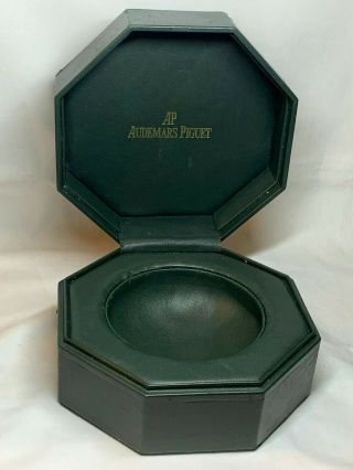 Vintage Ap Audemars Piguet Oak Green Leather Octagonal Watch Box - Empty Box Only