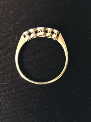 Antique 18ct Gold & Platinum Old Cut Diamond & Sapphire Ring Size P US 8 EU 56 2