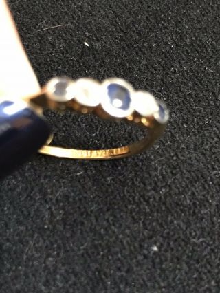 Antique 18ct Gold & Platinum Old Cut Diamond & Sapphire Ring Size P US 8 EU 56 3