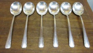 6 Vintage International Courtship Sterling Silver 6 3/8 " Round Bowl Spoons