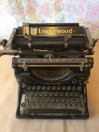 Antique 1920’s Underwood No.  5 Typewriter Black Steel Serial 2504007 - 5