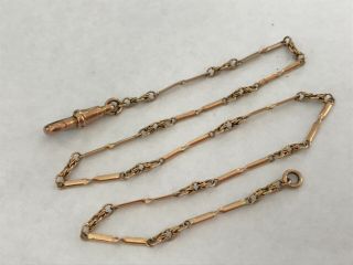 Antique Victorian 1890’s 9 Ct Gold Ladies Pocket Watch Chain Necklace 14”