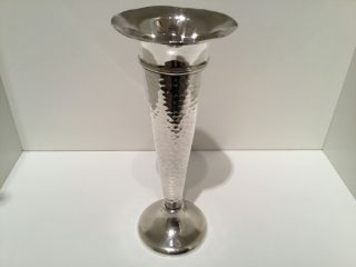 Edwardian Solid Sterling Silver Trumpet Vase By William Comyns London 1902