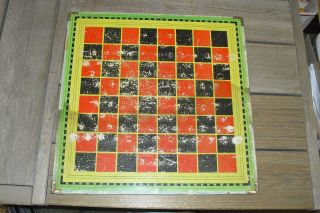 Antique Ming Check Double Sided Board Game - Chinese Checkers/checkers - 1950 