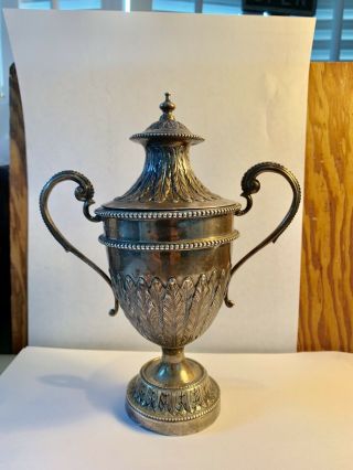 Antique English Sterling Silver Covered Urn Dobson Piccadilly 276.  9 Grams 7” H