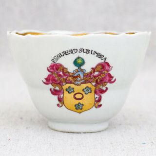 Antique 18th 19th Century Chinese Export Hamilton Armorial Porcelain Teacup