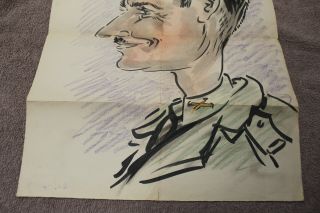 Lg WW2 U.  S.  Army Artillery Officer ' s Hand Drawing in N.  Africa in 1943 4