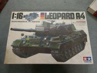 Vintage Tamiya 1/16 R/C German LEOPARD A4 RadioControl Tank Kit 56002 7