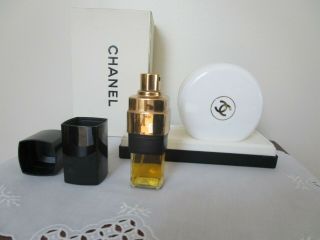 Vintage Chanel No.  5 Gift Set 1.  7oz Spray Cologne & 4oz Bath Powder w/Orig Box 8