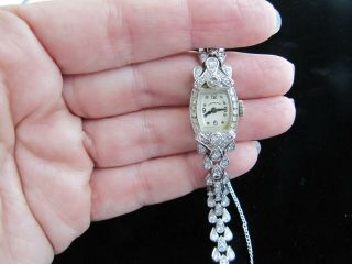 Vintage Platinum Diamond Hamilton Ladies Watch - 32.  7 Total Grams 116 Diamonds