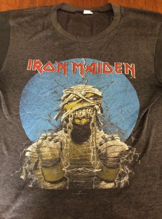 Vtg Iron Maiden World Slavery Tour T Shirt Orig 1984 Australia Zealand Eddie