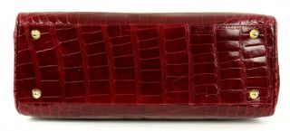 TITTI DELL ' ACQUA Vintage Cherry Red Alligator Skin Top Handle Satchel Bag 6