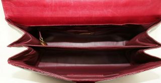 TITTI DELL ' ACQUA Vintage Cherry Red Alligator Skin Top Handle Satchel Bag 7