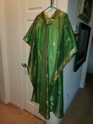 Trudy Wayne`s Owned & Stage Worn Caftan Green And Gold From Her Estate