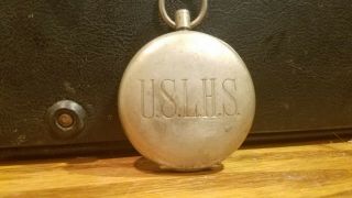 Antique United States Light House Service sz 16 Pocket Watch Case w/Swiss watch 2