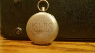 Antique United States Light House Service sz 16 Pocket Watch Case w/Swiss watch 3