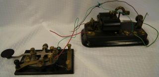 Vintage Western Electric Brass Morse Code Telegraph Key - No 21 A 100 OHMS 6