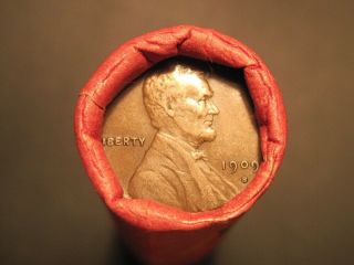Au Unc S - Roll Of Lincoln Wheat Cents Antique Pennies (1909 - S & Vdb Ends)