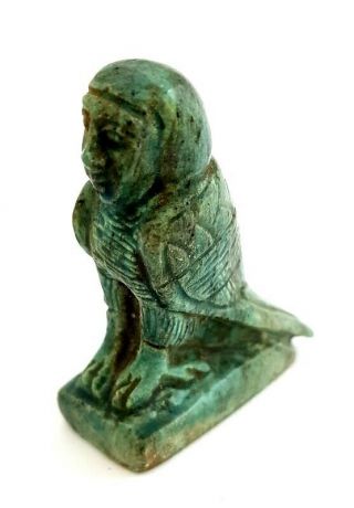 Rare Faience Egyptian Ancient Antique Carved Egypt Art Statue Of Kneeling Priest