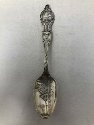 Wallace Sterling Silver Souvenir Spoon Old Faithful Inn Yellowstone Park