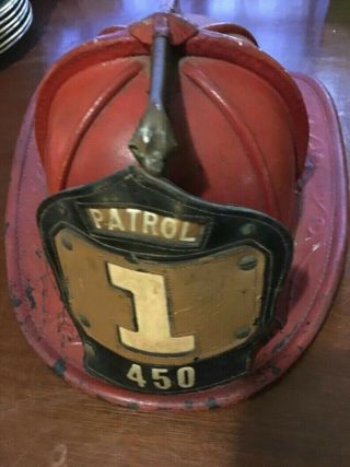 Rare Vintage Cairnes & Brothers Fire Helmet Jersey.  Unique & Historical