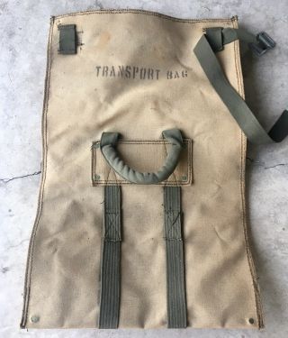 Vintage Ww11 Ww2 Us Army Canvas Transport Bag 29” X 18 - 1/2”