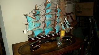 Vintage Cutty Sark 1869 Wooden Model Ship Plus Promotional
