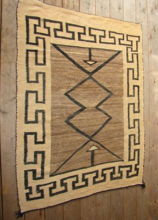Antique Navajo Double Saddle Blanket All Natural Native American Rug