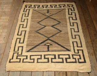 Antique Navajo Double Saddle Blanket All Natural Native American Rug 2