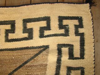 Antique Navajo Double Saddle Blanket All Natural Native American Rug 4