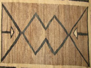 Antique Navajo Double Saddle Blanket All Natural Native American Rug 5