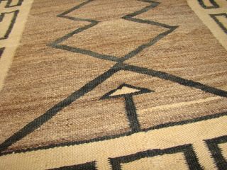 Antique Navajo Double Saddle Blanket All Natural Native American Rug 7
